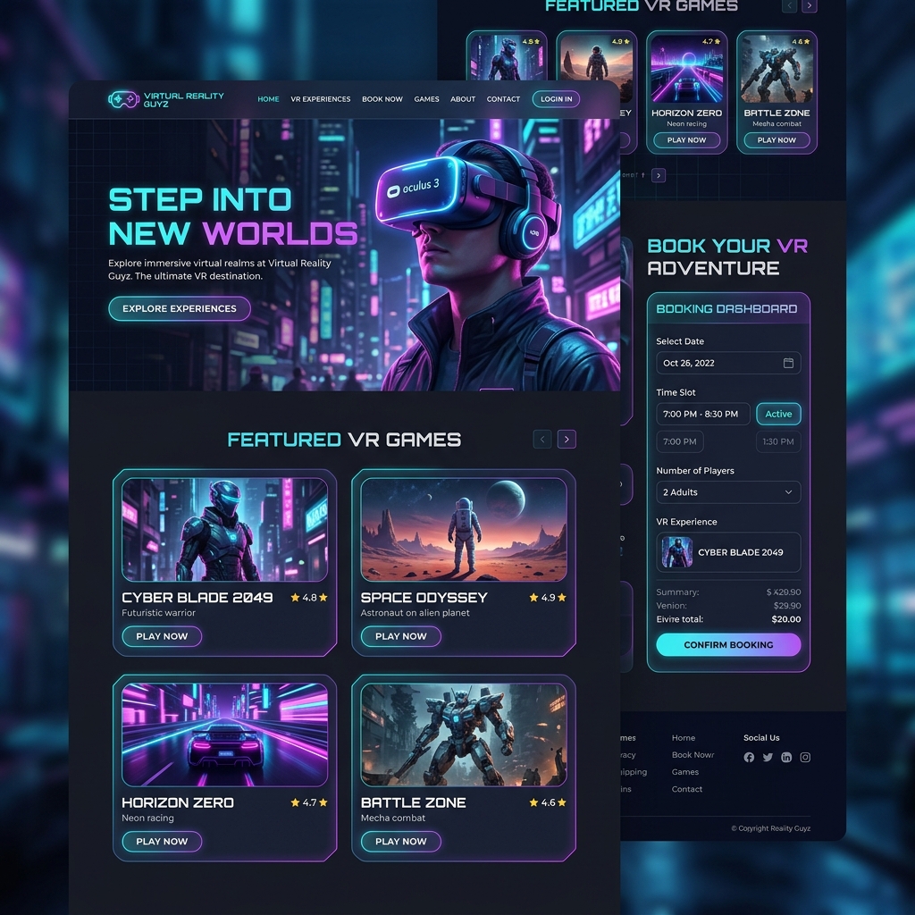 Virtual Reality Guyz website example